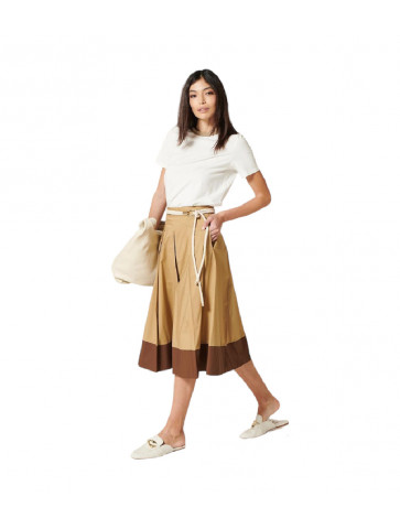 Beige skirt - wide pleats
