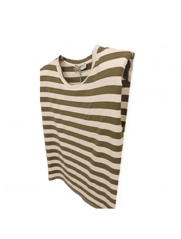 Women's viscose striped sleeveless blouse
