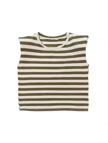 Women's viscose striped sleeveless blouse - comfortable line
