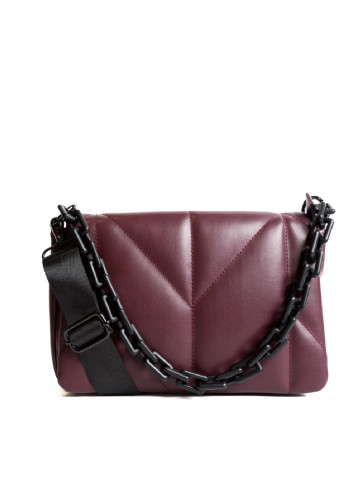 Women's Bag - synthetic material - "quilted" flap