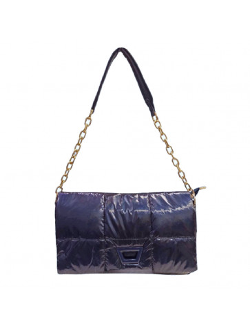 Women's Quilted Shoulder Bag - metallic color